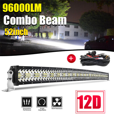 #ad #ad 52inch 3800W LED Light Bar Curved Spot Flood Combo Beam Driving Offroad 4x4 50quot; $132.51