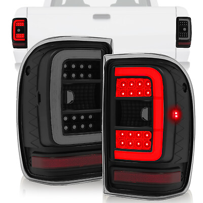 #ad For Ford Ranger 2001 2011 Black Housing Smoke Lens Tail Lights LED C Light Bar $119.00