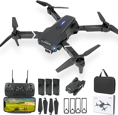 #ad Mini Drone with Camera HD 1080P Foldable Quadcopter with 3 Batteries black $12.95