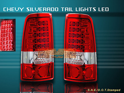 #ad 2003 2006 CHEVY SILVERADO 2004 2006 GMC SIERRA TAIL LIGHTS RED CLEAR LED 04 05 $109.99