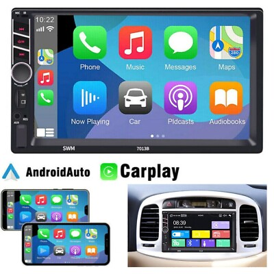 #ad Car Apple Andriod Car Play Touch Screen Stereo Bluetooth Radio Double 2 Din 7quot; $28.31