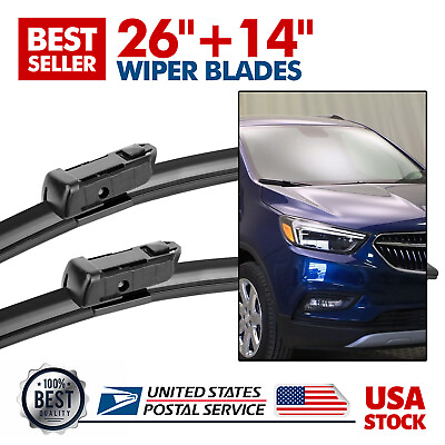 #ad For 2013 2021 Buick Encore 26quot;14quot; Premium Beam Front Wiper Blades Set of 2 $11.99