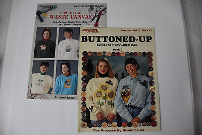 #ad LEISURE ARTS Cross Stitch Patterns Leaflets Booklet YOU PICK Shirt Theme $4.98
