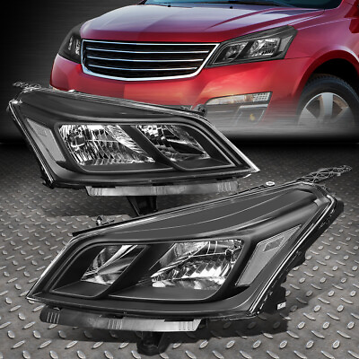 #ad FOR 13 17 CHEVY TRAVERSE PAIR BLACK HOUSING CLEAR CORNER SIGNAL HEADLIGHT LAMPS $272.59