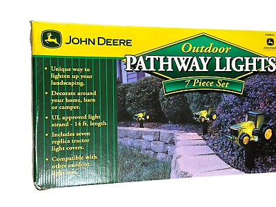 #ad Vintage John Deere Pathway Sidewalk Farm Tractor 7 Piece Light Set New $100.00
