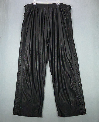 #ad Vintage Eastbay Silky Black Tear Away Basketball Pants Men#x27;s Size 3XL $29.99