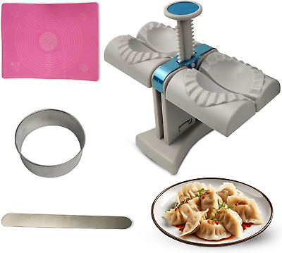 #ad Dumpling Machine Maker Set Pierogi Maker Press with Silicone Baking Mat Stuff $14.85