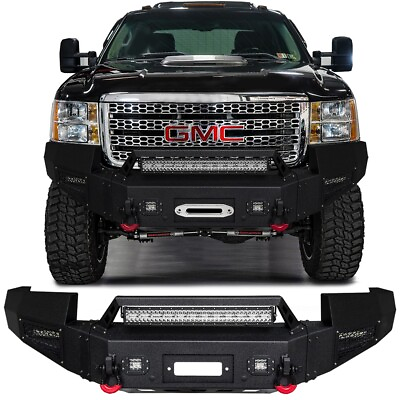 #ad Vijay For 2011 2014 GMC Sierra 2500 3500 Front Bumper With Winch Plateamp;LED Light $899.99