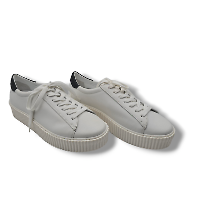 #ad M Gemi Italy Women#x27;s The Palco Sneaker Size 41 US 10 White Leather Shoe Low $80.00