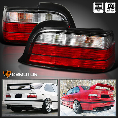 #ad Red Clear Fits 1992 1998 BMW E36 3 Series 2Dr Coupe Tail Lights Brake Lamps $69.38