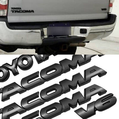 #ad 2005 2015 Door Rear Overlay Blackout Nameplate Emblem Protector For Tacoma V6 $65.99