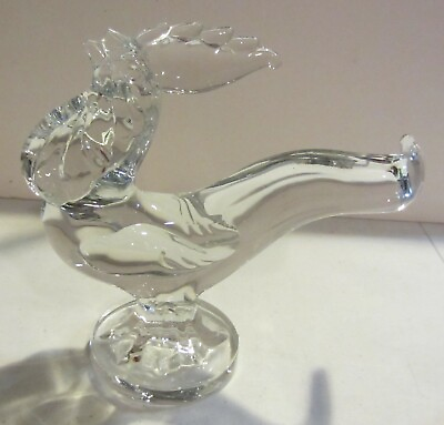 #ad Large art glass rooster figurine $80.00