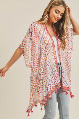 #ad ScarvesMe Classic Elegant Resort Tie Dye Print Kimono Cover up Shawl $24.99