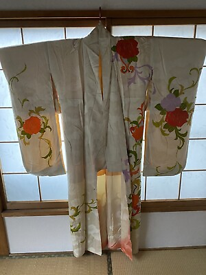 #ad 2SET Vintage Japanese Kimono Silk Collectibles Kimono Kimetsunoyaiba Japan $65.00