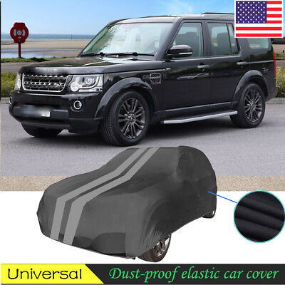 #ad Black Grey SUV Dust proof elastic car cover indoor vehicle for Discovery 4 $119.99