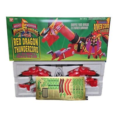 #ad 1994 Bandai Mighty Morphin Power Rangers RED DRAGON THUNDERZORD NIB Taiwanese $44.49