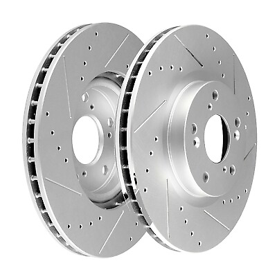 #ad 2X Front Discs Brake Rotors For Honda Civic Si Coupe 2006 2015 Slotted amp; Drilled $83.06
