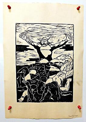 #ad DAVE STEVENS ORIGINAL ART 1970 CONAN The BARBARIAN SILK SCREEN PRINT ROCKETEER $405.00