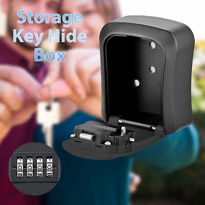 #ad 4 Digit Combination Key Lock Box Security Organizer Wall Mount Storage Case $10.99
