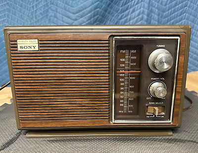 #ad Sony AM FM Radio Stereo Model # ICF 9630W Fidelity Sound Vintage Faux Wood $105.00