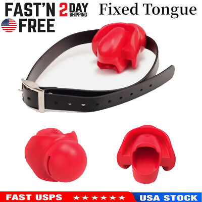 #ad PU Leather Tongue Fixed Open Mouth Gag BDSM Bondage Flirting Restraint Couples $21.96