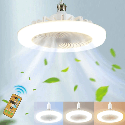 #ad Fan For E27 Socket Light With Remote Ceiling Fan Adjustable Smart LED Fan $17.68