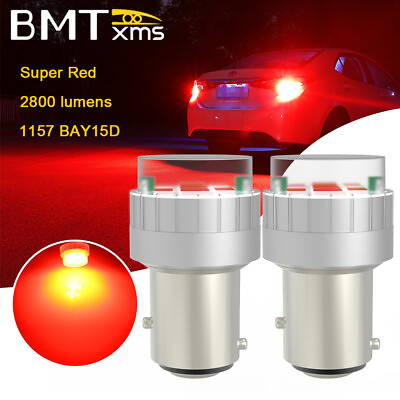 #ad 1157 2057 LED Red Brake Tail Stop Parking Light Bulbs For Ram Honda Toyota $11.59