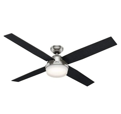#ad Hunter 60quot; Brushed Nickel 3 Speed Remote Light Ceiling Fan $179.00