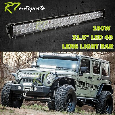 FIT JEEP US SUV 32quot; 180W 60 LED 4D LENS PROJECTOR DRIVING LIGHT BAR OFFLOAD $33.99