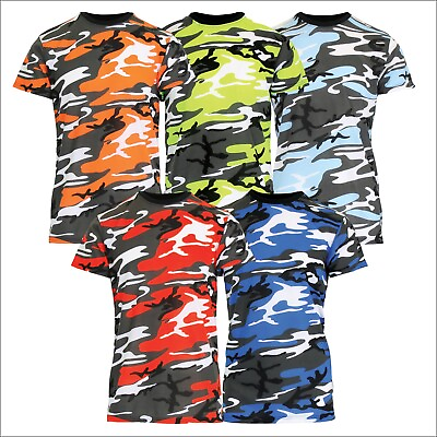 #ad Men#x27;s Short Sleeve Camouflage Crew Neck Printed Tee S 2XL NEW Free Shipping $9.97