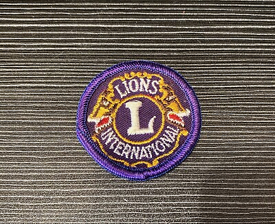 #ad VTG Lions International 2” Round Embroidered Club Logo Sew On Patch Never Used $14.18