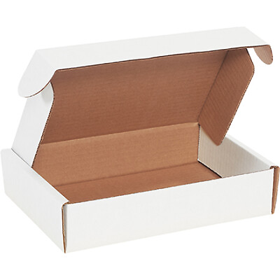 #ad 50 9 x 6 1 4 x 2 White Front Tab Lock Protective Shipping Mailer Box Boxes $46.30
