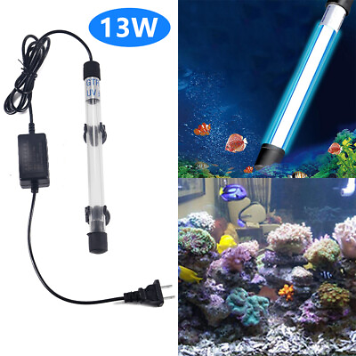#ad 13WAquarium Submersible UV Light Sterilizer Pond Fish Tank Germicidal Clean Lamp $14.19