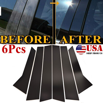 #ad Black Car Window B Pillar Posts Trim Moulding Cover for Porsche Macan 2014 2022 $18.23