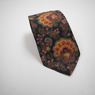 #ad Michelsons London Tie Floral Paisley Print Tie London Men#x27;s Silk Multi Classic $19.99