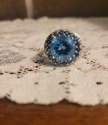 #ad Blue Gemstone Sterling Silver Ring $55.00