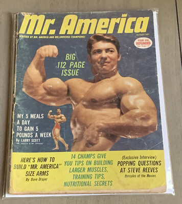 #ad Larry Scott Steve Reeves Mr. America Bodybuilding Magazine August 1965 $59.99