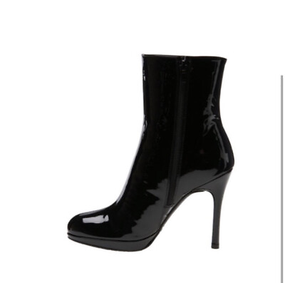 #ad Stuart Weitzman Apollo Patent Leather Boots Women#x27;s Black Size 6.5 $110.00
