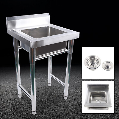 #ad Kitchen Sink Unit Freestanding Laundry Wash Basin Single Bowl High Quality $76.95