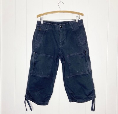 #ad Armani Exchange Cargo Blue Washed Shorts $35.00