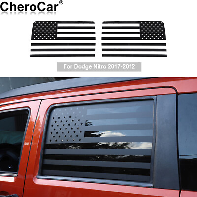 #ad Black Rear Window Side Trim Decor Stickers Decal for 2007 12 Dodge Nitro US Flag $35.99