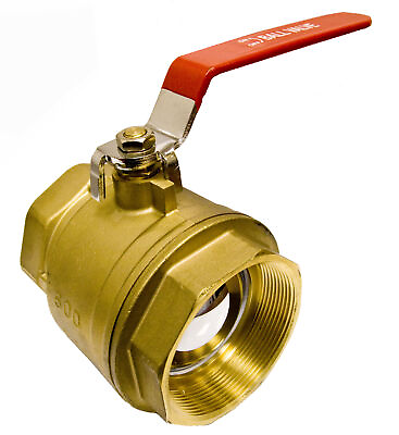 #ad 4quot; Brass Ball Valve Full Port 600WOG w Red Handle $225.02