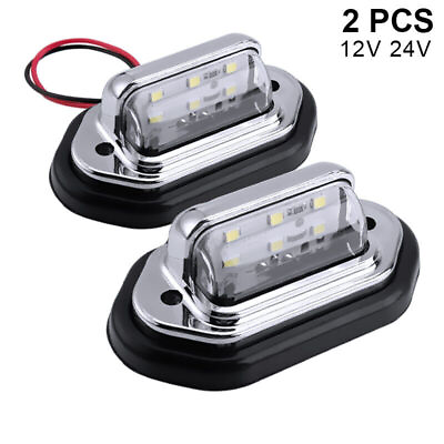 #ad 2x Universal LED License Plate Tag Light Lamp White For Truck SUV Trailer RV Van $6.28