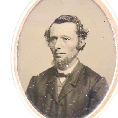 #ad Antique 1860#x27;s Civil War Era Tintype Photograph Handsome Man with Goatee Beard $17.50