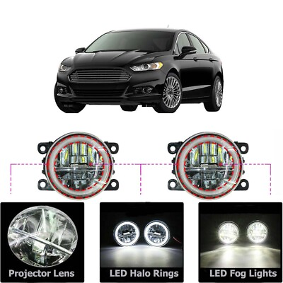 #ad LED Fog Light Kit Angel Eye Rings DRL Daytime Running Lamp Fit For Ford Mondeo $57.41