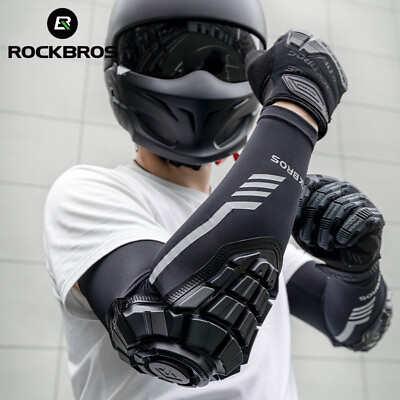 #ad ROCKBROS Motorcycle Pads Summer Cycling Sleeves MTB Downhill Bike Elbow Guards $27.99