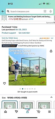 #ad golf cage 10 x 10 X 10 Brand New Never Opened Still In Box $399 MSRP $350.00
