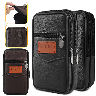 #ad Mens Oxford Cell Phone Holder Belt Clip Case Loop Card Slot Pouch Bag Cover $9.95