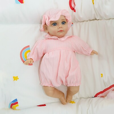 #ad Realistic Reborn Doll 14 Inch Newborn Girl Baby Pajamas Kit Cute Painted Face $25.99