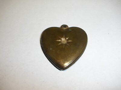 #ad Vintage Brass Heart Locket Pendant slides open $9.99